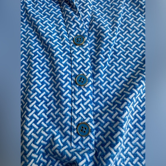 J. McLaughlin 3/4 Sleeve Printed Popover Collared Top - Picture 4 of 11